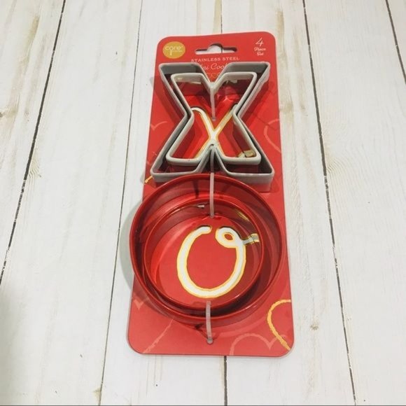 Core Kitchen Stainless Steel Large and Mini XOXO Cookie Cutter Set 4 pc - Picture 1 of 4
